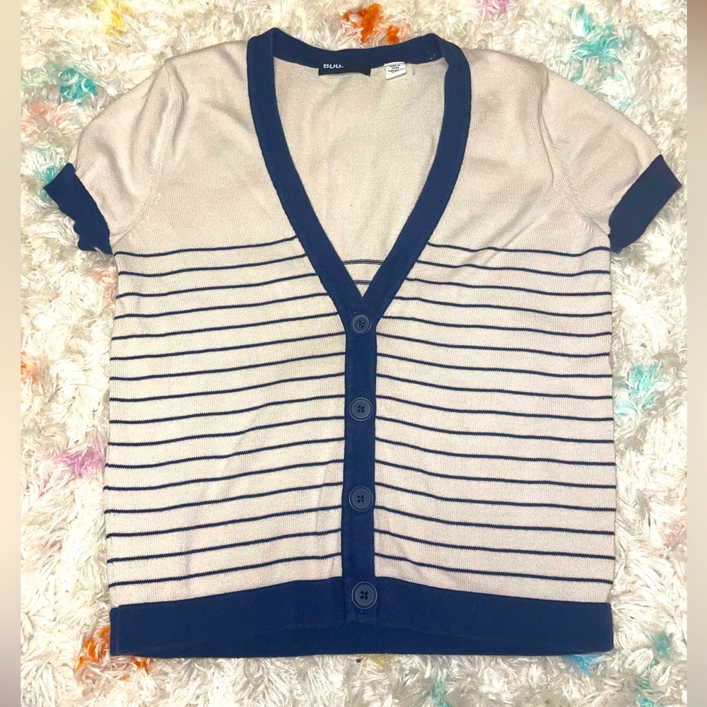 BDG Striped Nautical Knit Button Top